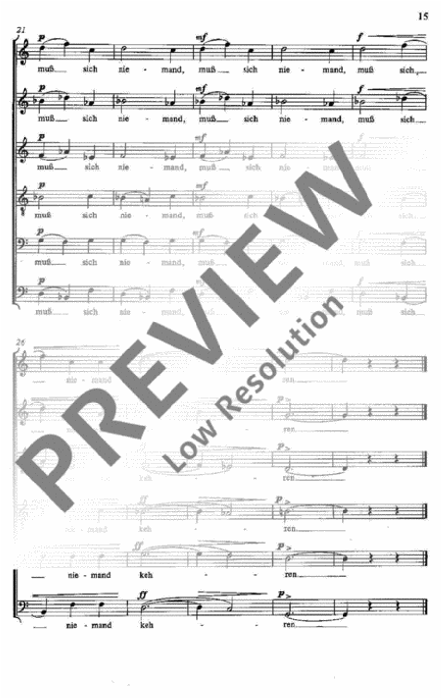 Fünf Gesänge Fünf Gesänge 4-Part scores gallery preview page 15