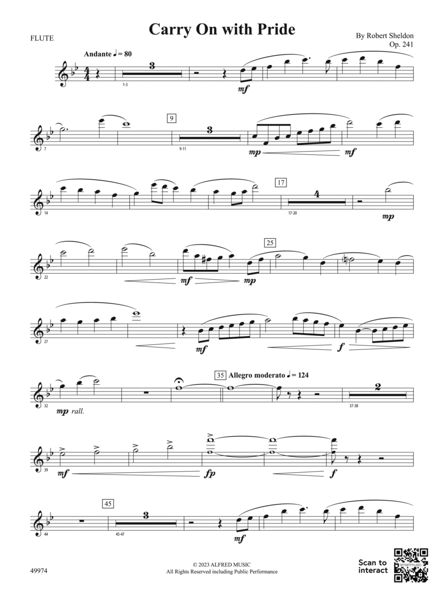 Carry On with Pride: Flute Concert Band scores gallery preview page 1