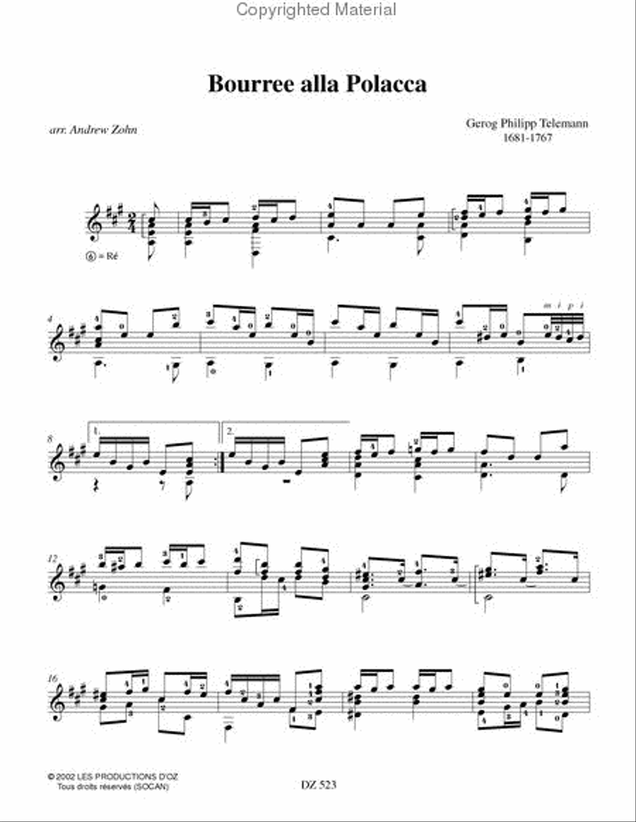 Bourree alla Polacca Classical Guitar scores gallery preview page 2