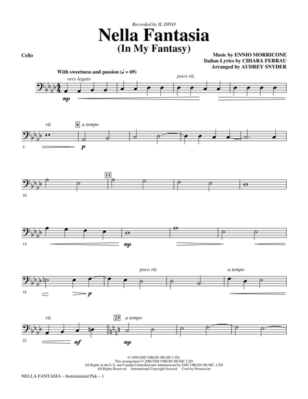 Nella Fantasia (In My Fantasy) (arr. Audrey Snyder) - Cello