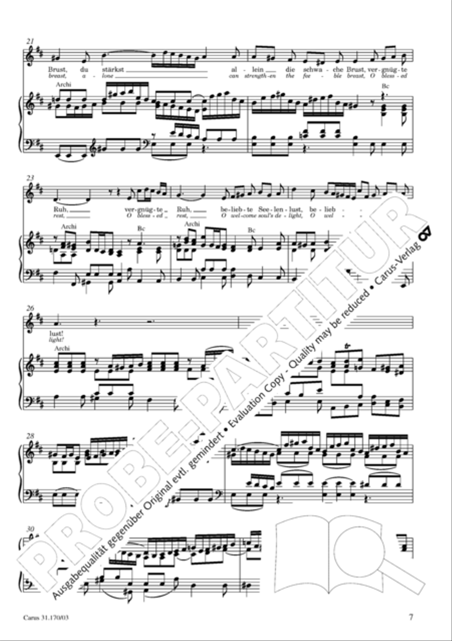 O blessed rest, o welcome heart's delight (Vergnugte Ruh, beliebte Seelenlust) Flute scores gallery preview page 8