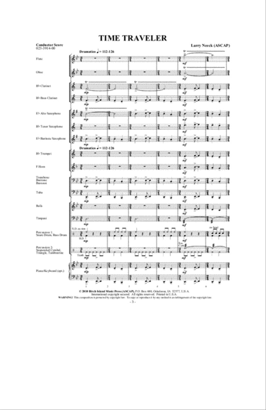 Time Traveler Concert Band - Sheet Music page 2