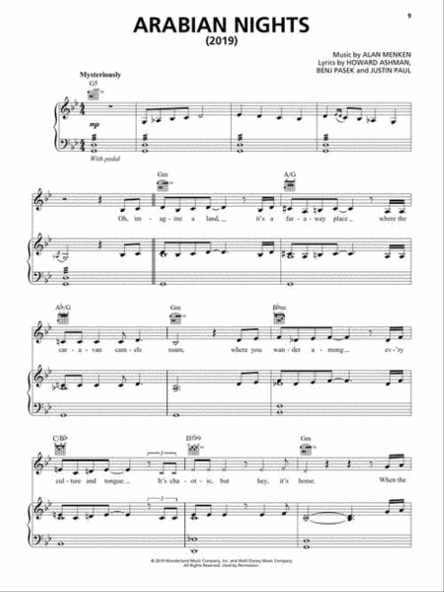 Aladdin Piano, Vocal, Guitar scores gallery preview page 6