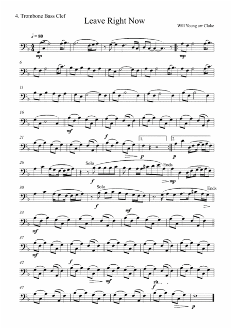 Leave Right Now Brass Ensemble scores gallery preview page 6