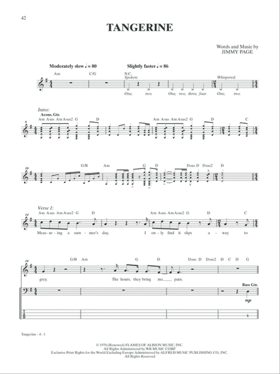 Led Zeppelin -- III Platinum Bass Guitar Bass Guitar Tablature scores gallery preview page 5