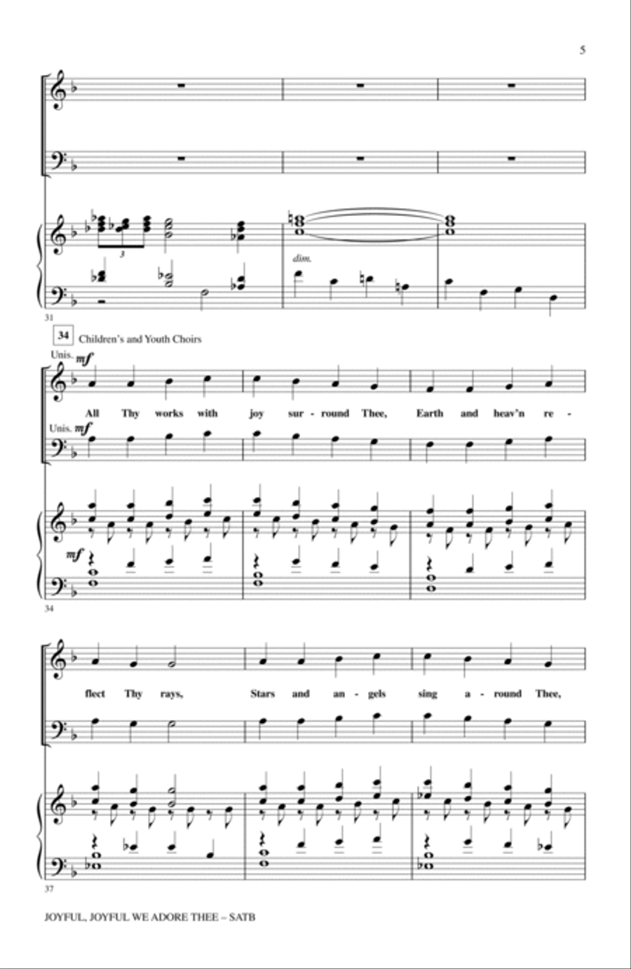Joyful, Joyful, We Adore Thee 4-Part scores gallery preview page 4