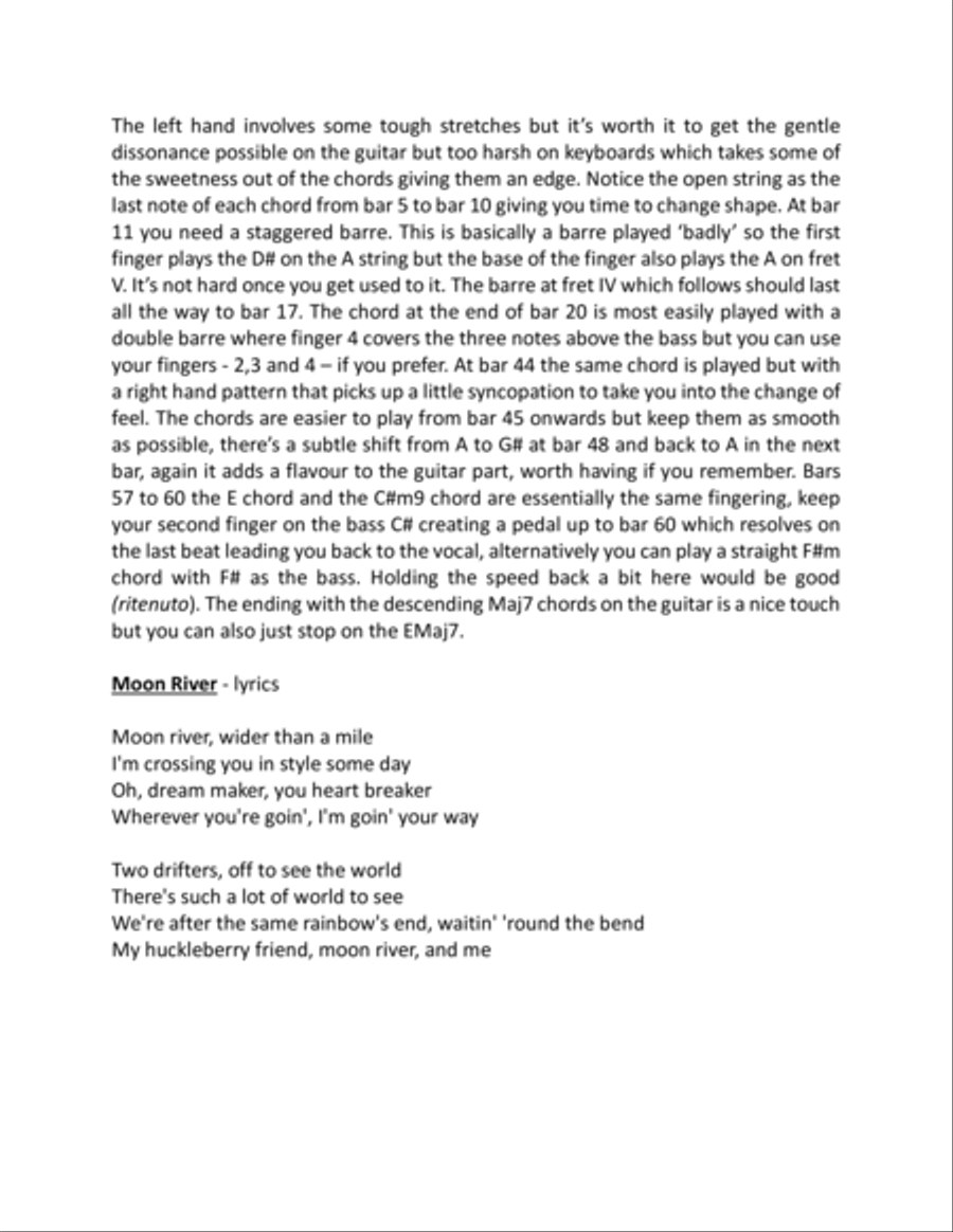 Moon River Guitar scores gallery preview page 2