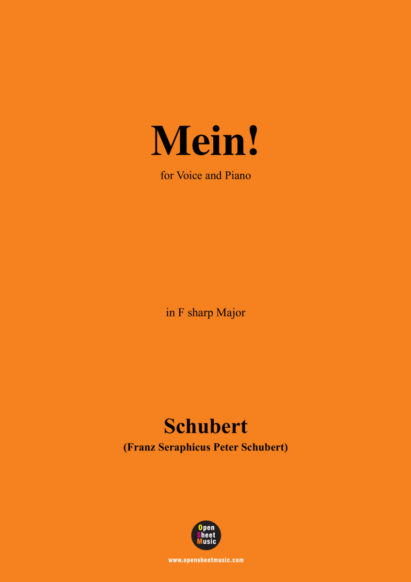 Schubert-Mein,in F sharp Major,Op.25,No.11,for Voice and Piano image number null