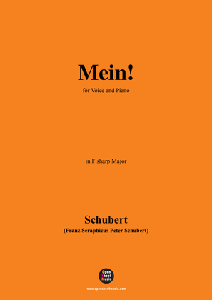 Book cover for Schubert-Mein,in F sharp Major,Op.25,No.11,for Voice and Piano