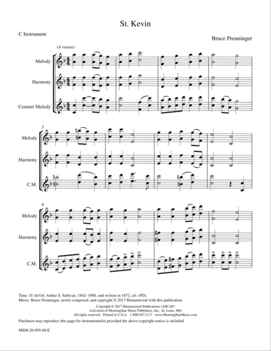 St. Kevin St. Kevin Piano and Keyboard scores gallery preview page 1