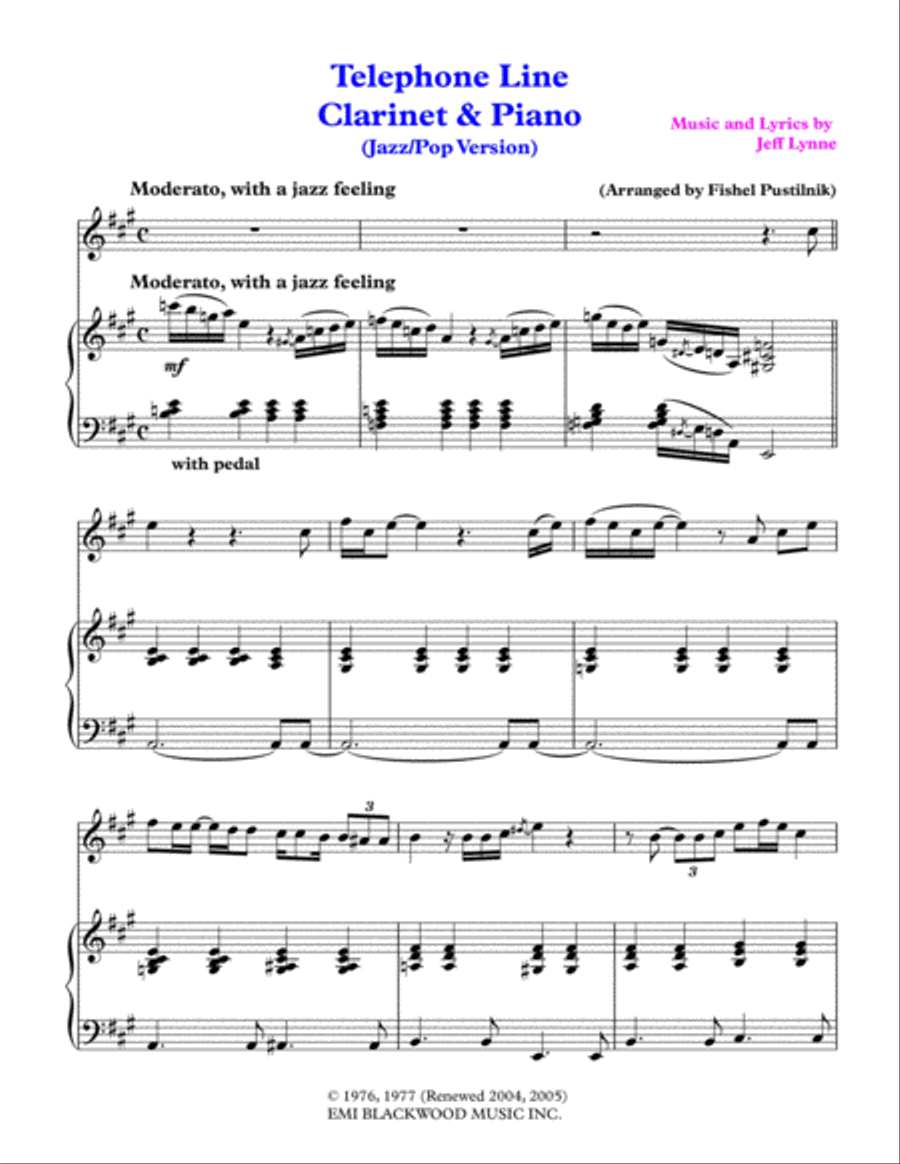 Telephone Line Clarinet Solo scores gallery preview page 2