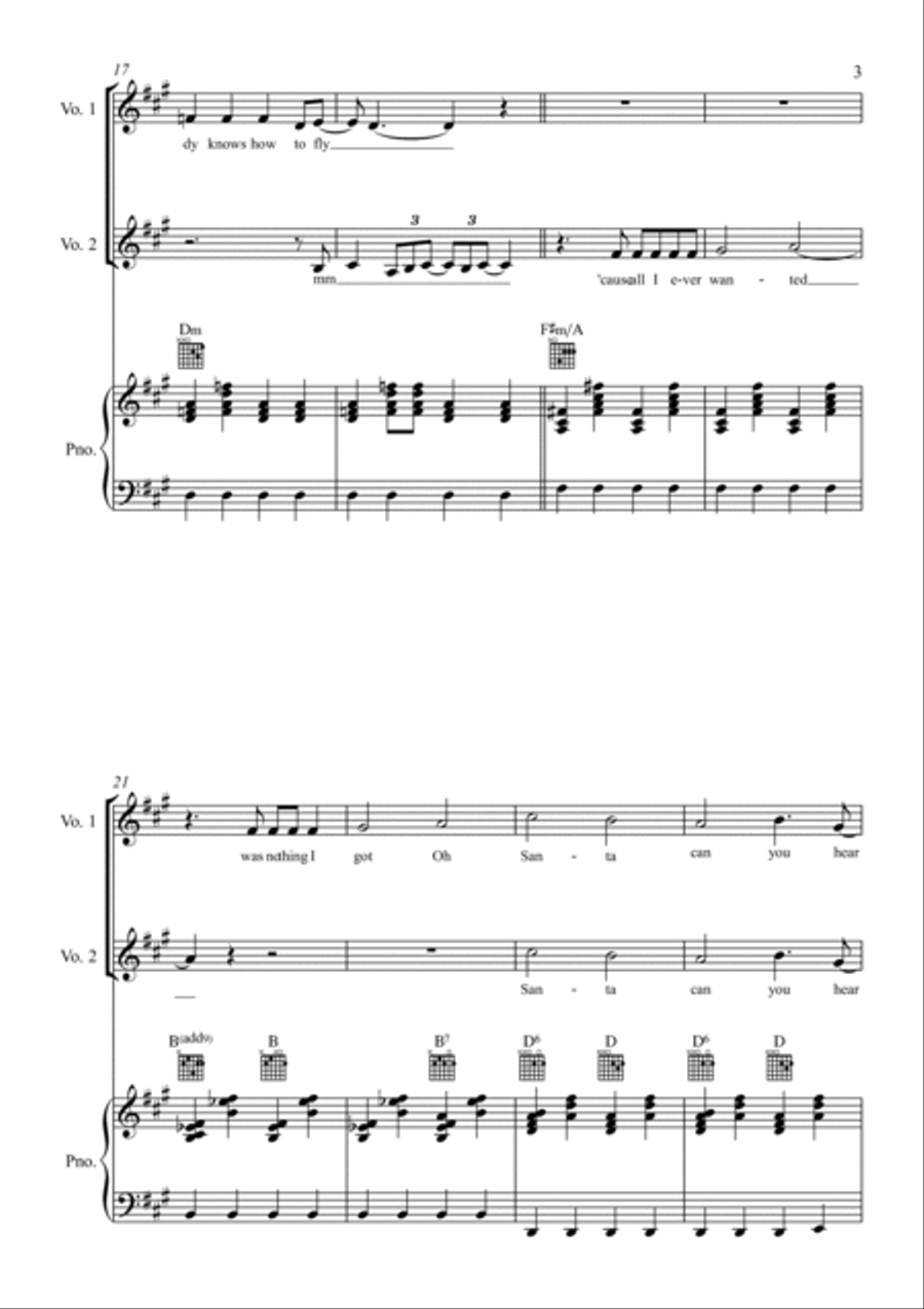 Santa Can't You Hear Me Piano scores gallery preview page 3