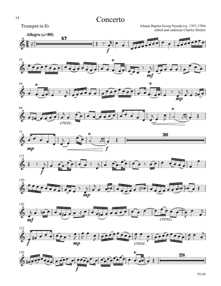 Four Famous Concertos for E-Flat Trumpet by Haydn, Hummel, Neruda & Sasche (Eb & Bb solo parts only)