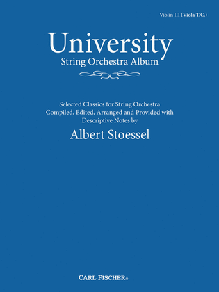 Book cover for University String Orchestra Album