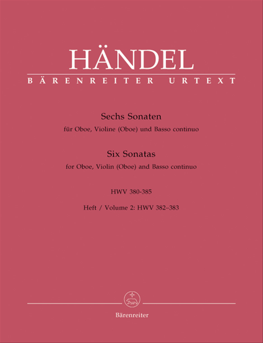 Book cover for Sechs Sonaten for Oboe, Violine (Oboe) and Basso continuo