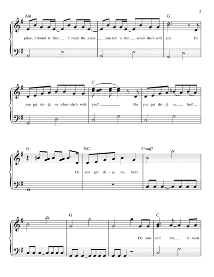 deja vu deja vu Easy Piano scores gallery preview page 3