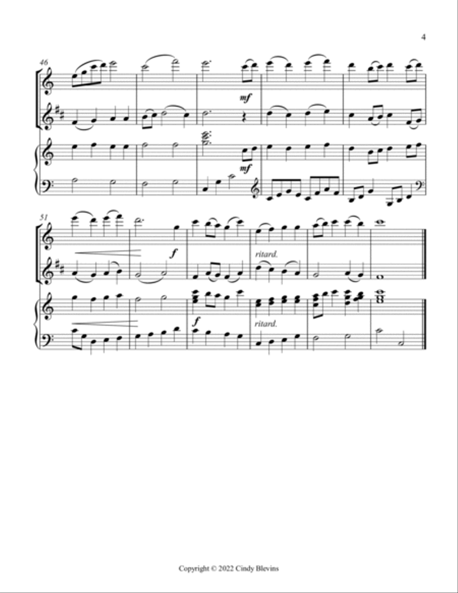 I Sing the Mighty Power Of God, Harp, Flute, and Clarinet Clarinet scores gallery preview page 5