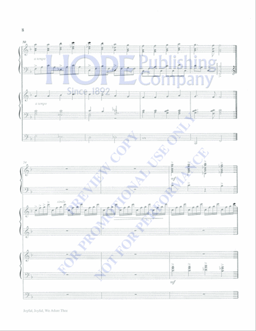 Joyful, Joyful, We Adore Thee 4-Part scores gallery preview page 8