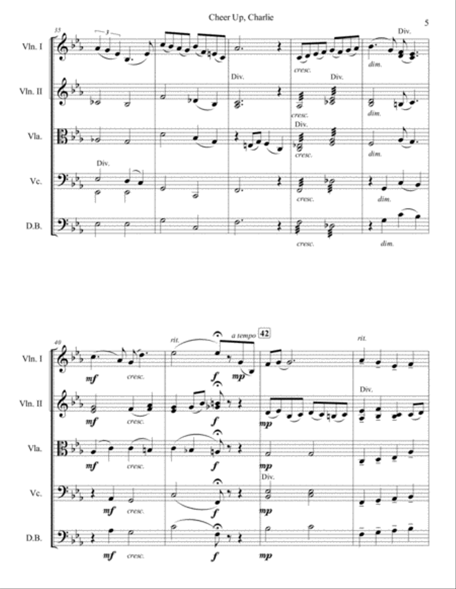 Cheer Up, Charlie String Orchestra scores gallery preview page 6