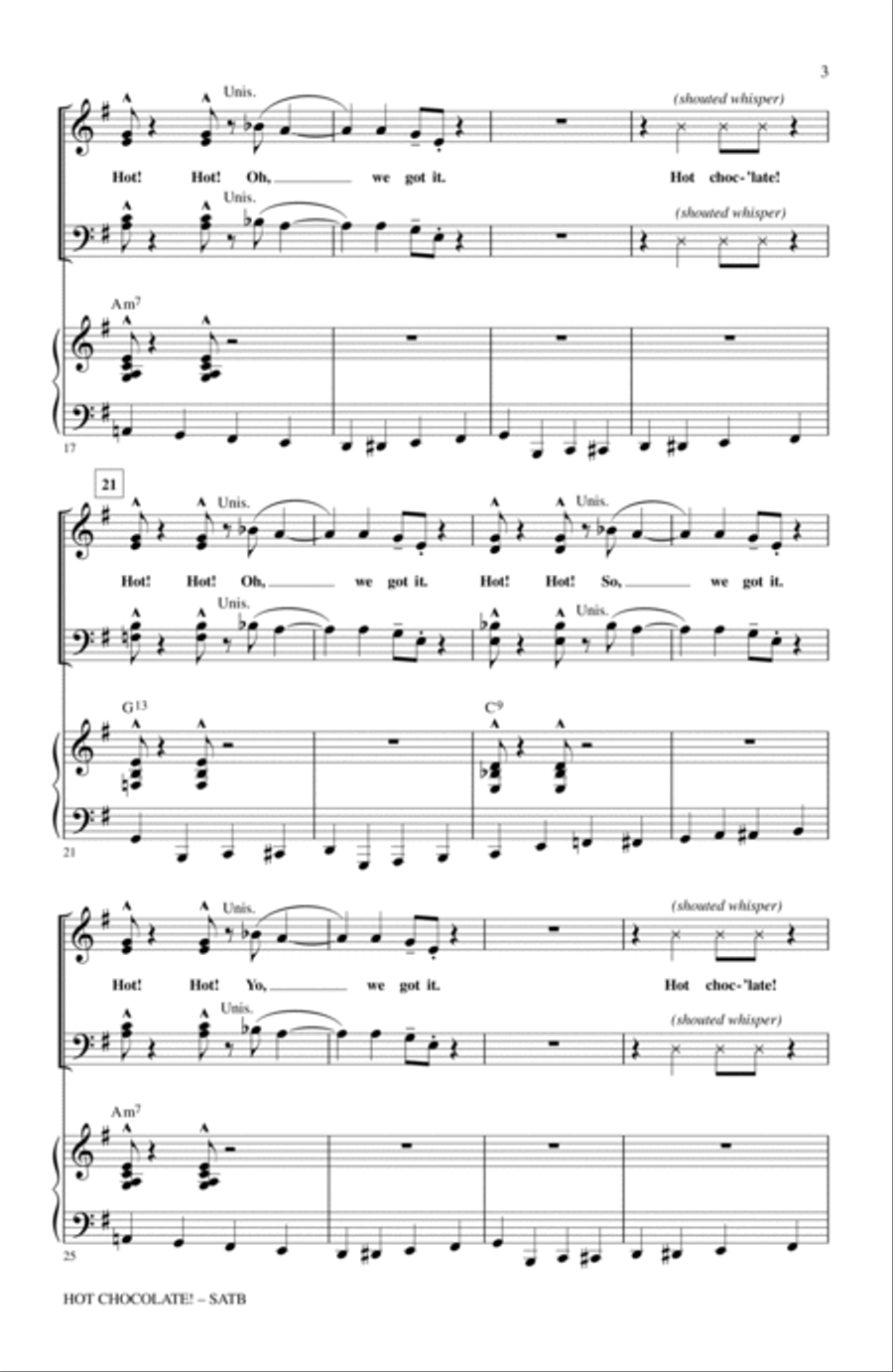 Hot Chocolate (from Polar Express) 4-Part scores gallery preview page 2