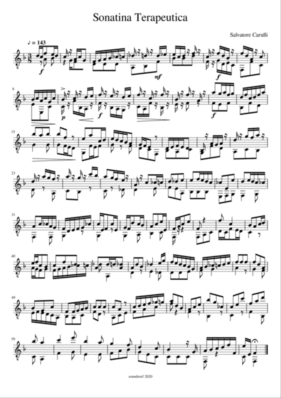 Sonatina Terapeutica Classical Guitar scores gallery preview page 1