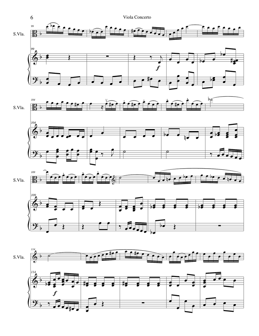Viola Concerto in D Minor Piano scores gallery preview page 6