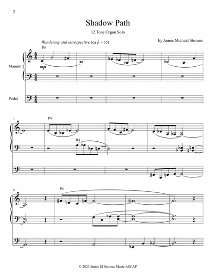 Shadow Path - 12 Tone Organ Solo Organ Solo scores gallery preview page 2