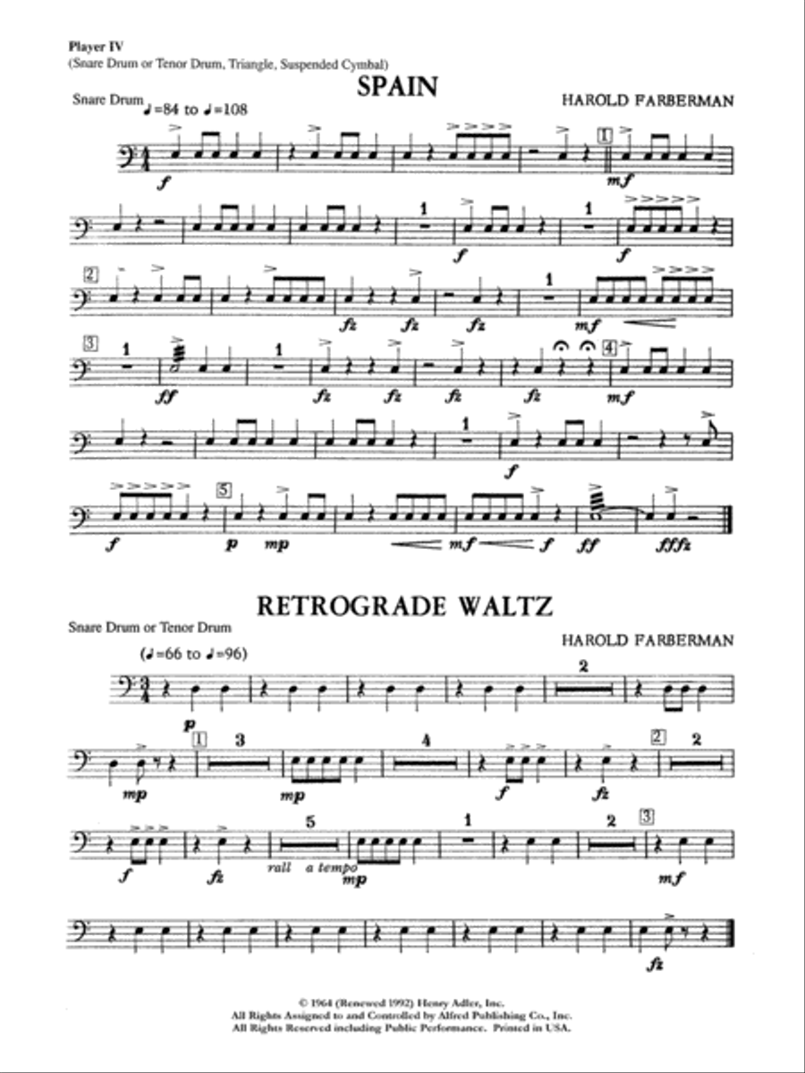 Percussion store sheet music