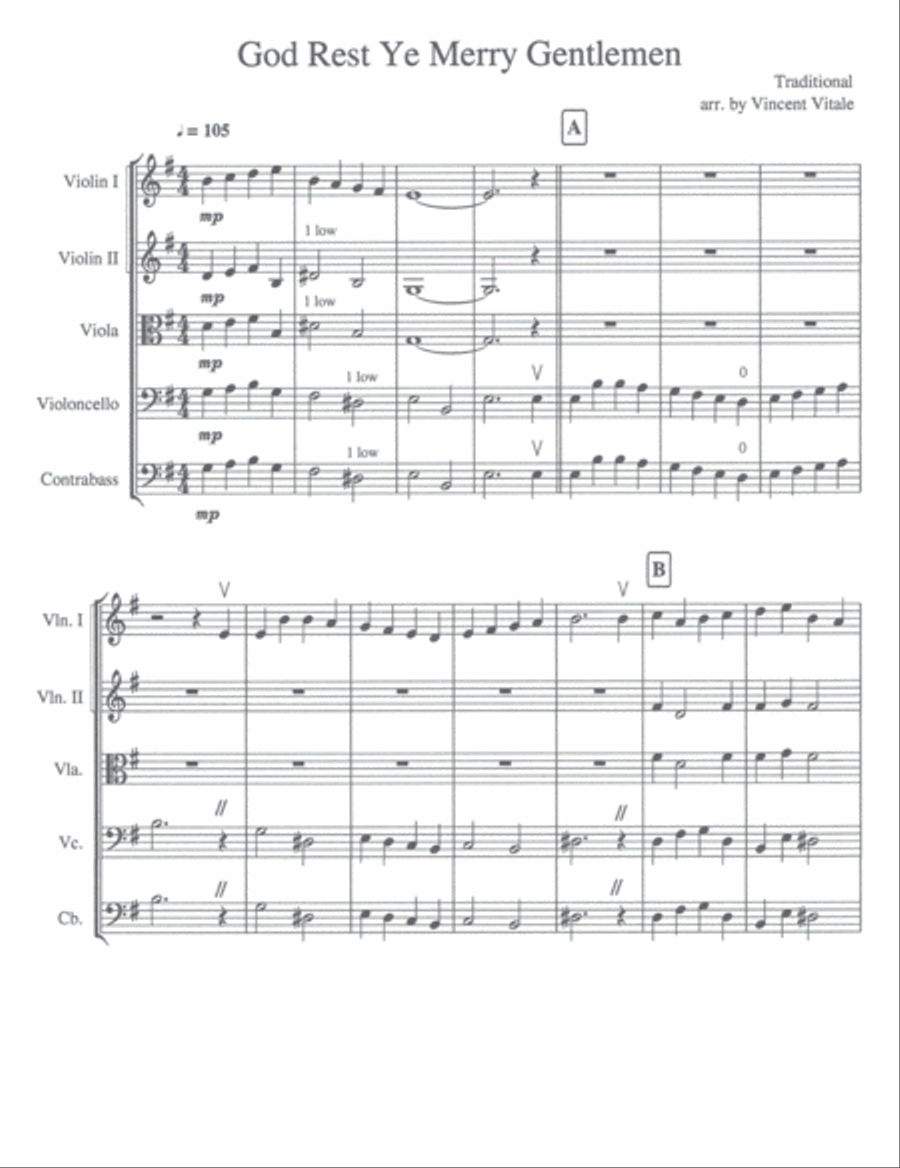 GOD REST YE MERRY GENTLEMEN (easy) String Orchestra scores gallery preview page 2