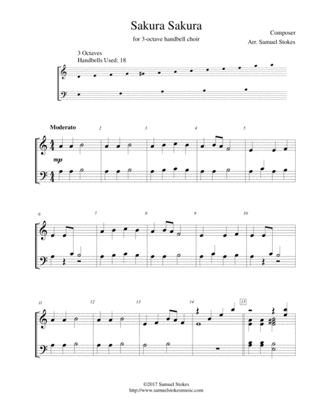 Sakura Sakura - for 3-octave handbell choir image number null