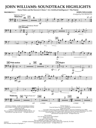 John Williams: Soundtrack Highlights (arr. Ted Ricketts) - Trombone 3