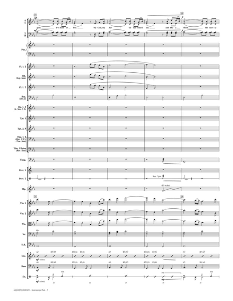 Amazing Grace (My Chains Are Gone) - Full Score Choir scores gallery preview page 5