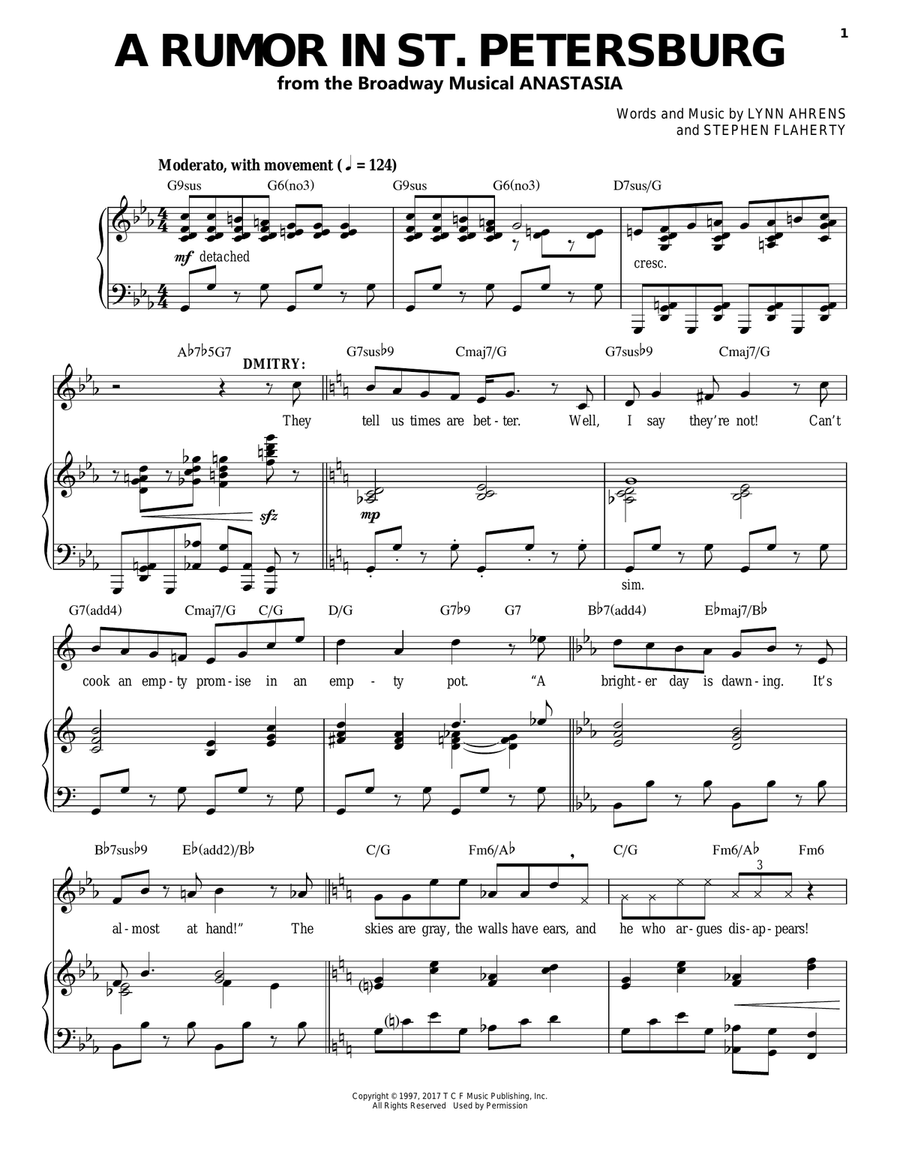 A Rumor In St. Petersburg Voice scores gallery preview page 1