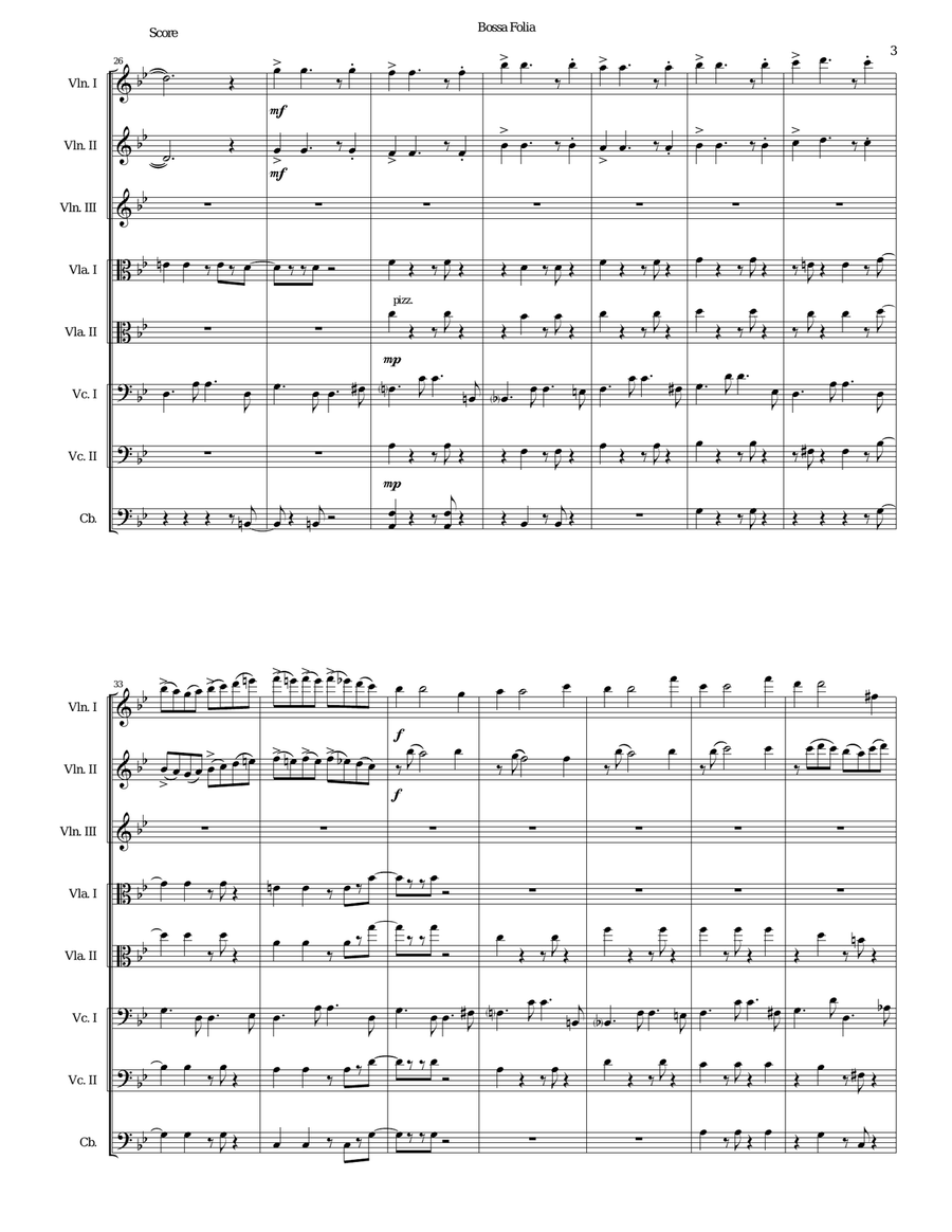 Bossa Folia for string orchestra String Orchestra scores gallery preview page 3