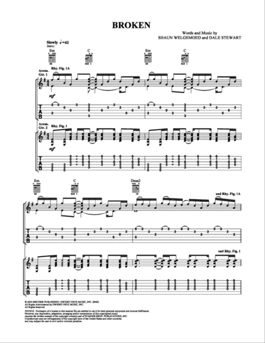 Broken Electric Guitar scores gallery preview page 1