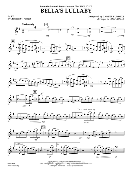 Bella's Lullaby (from "Twilight") - Pt.1 - Bb Clarinet/Bb Trumpet