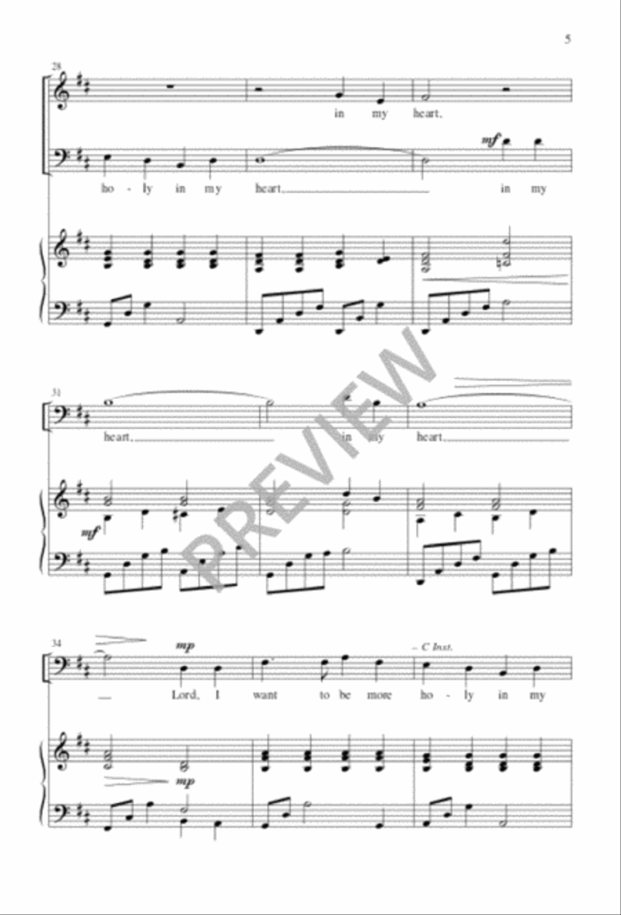 Lord, I Want to Be a Christian 4-Part scores gallery preview page 5