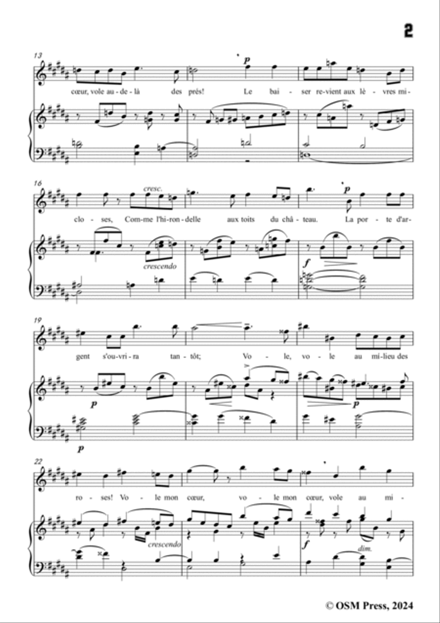 Paladilhe-Vole,mon cœur,in B Major Voice scores gallery preview page 3