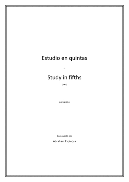 Estudio en quintas - Study in fifhts Piano Method - Digital Sheet Music