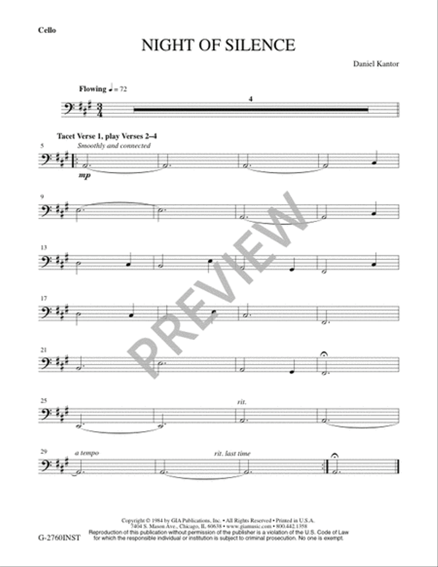 Night of Silence - Unison edition, Instrument edition Unison Choir scores gallery preview page 15