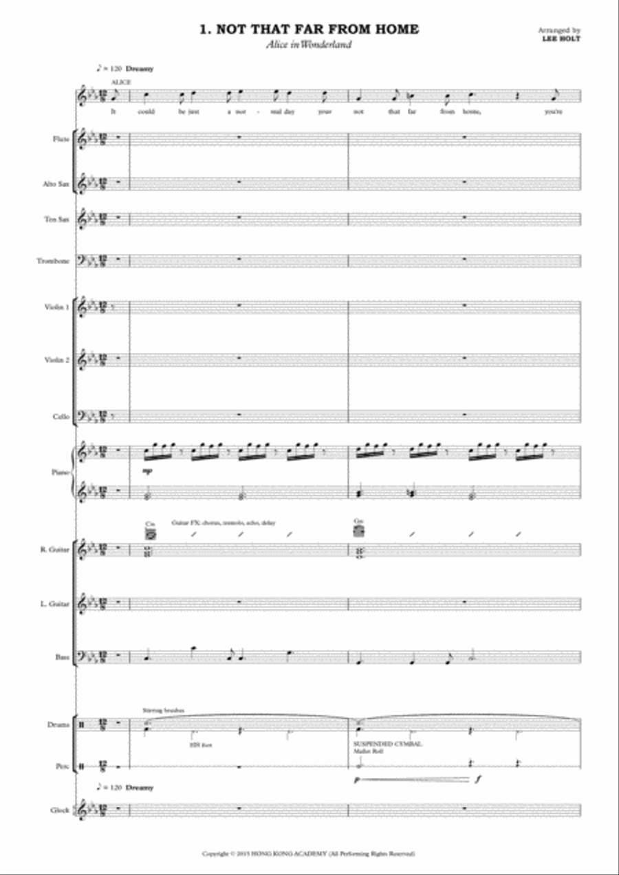 COMPLETE MUSICAL SCORE 'Alice in Wonderland' for Show Bands Concert Band scores gallery preview page 3