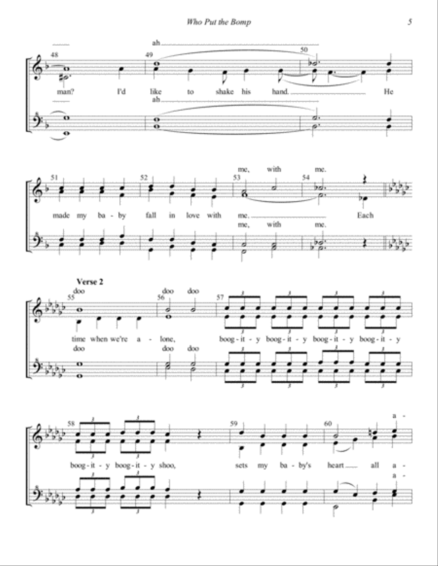 Who Put The Bomp (in The Bomp Ba Bomp Ba Bomp) SSAA scores gallery preview page 5