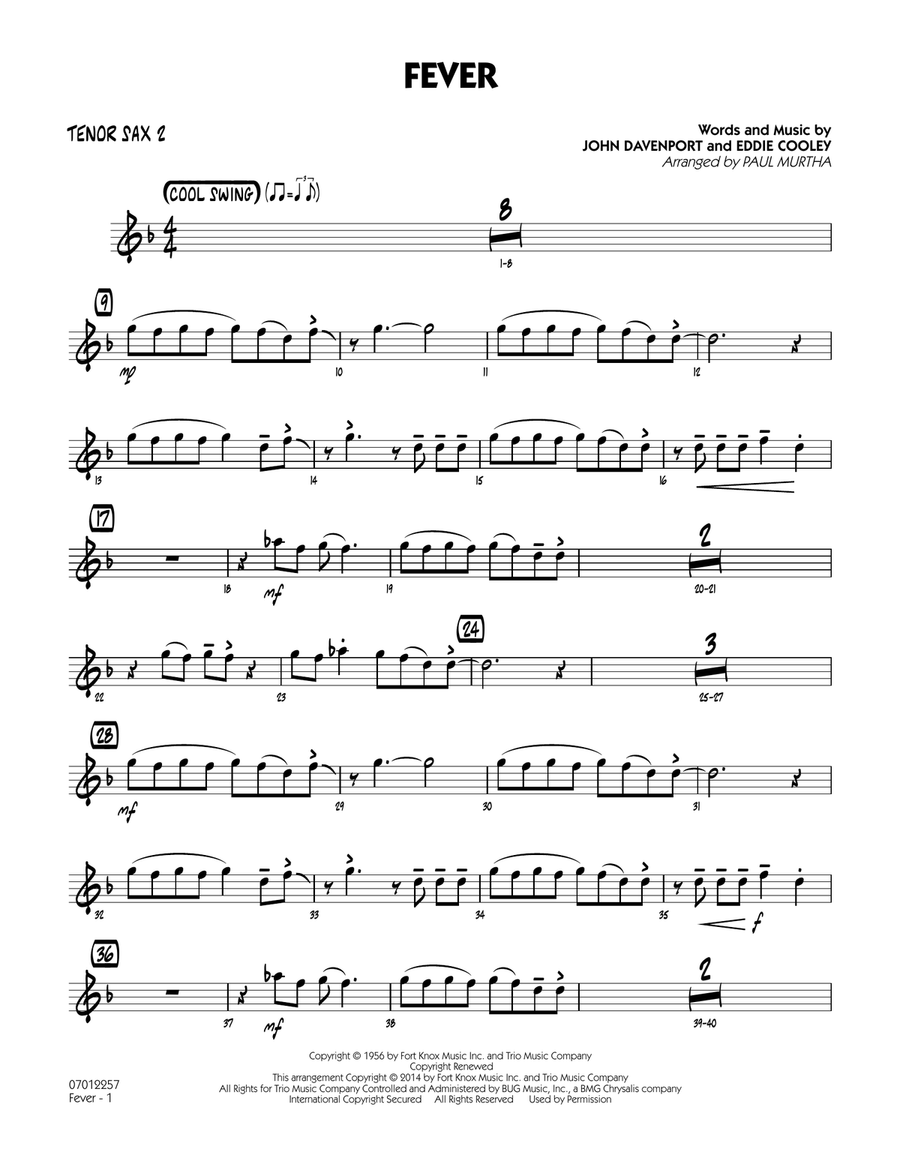 Fever - Tenor Sax 2