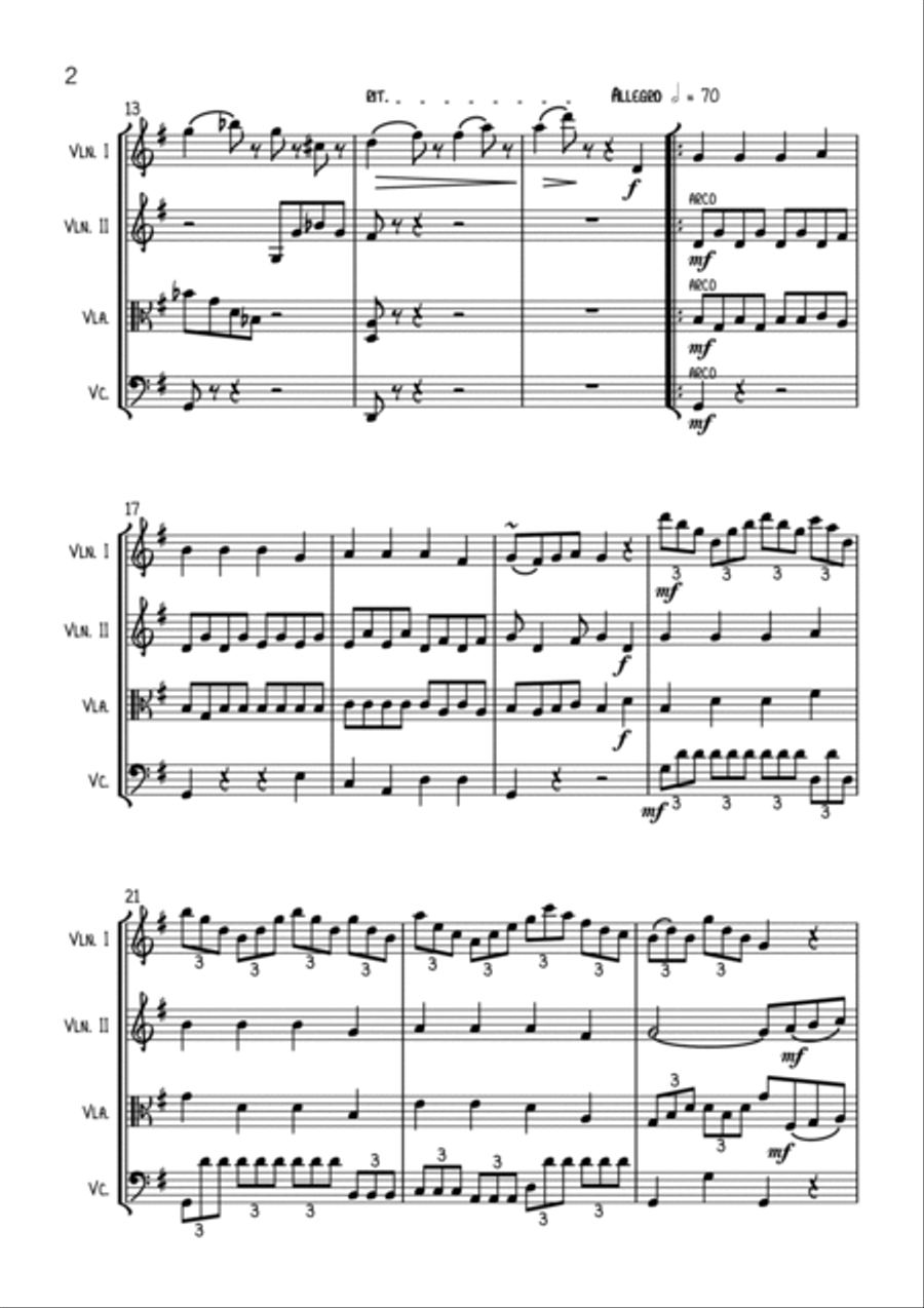 Mozart Rondo from Master & Commander - String Quartet String Quartet scores gallery preview page 2