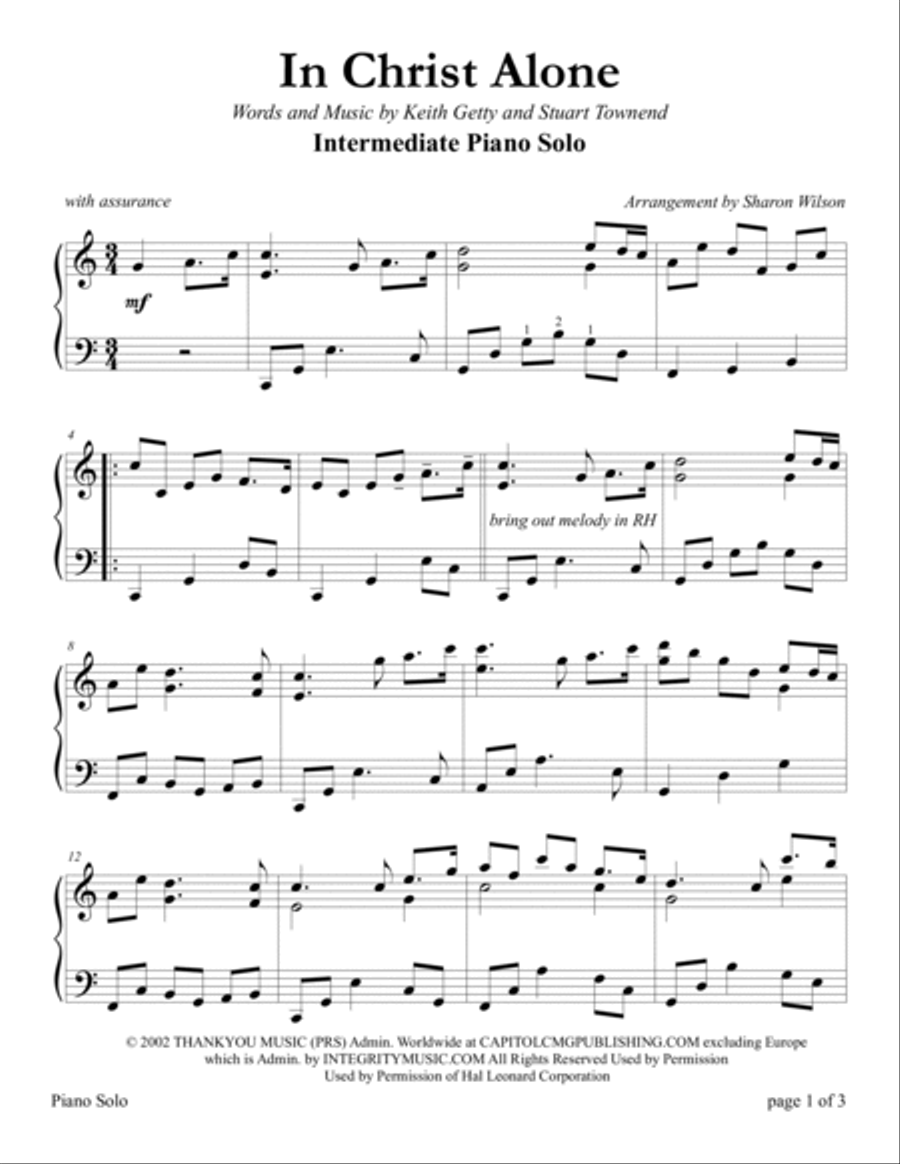 In Christ Alone Piano Solo scores gallery preview page 2