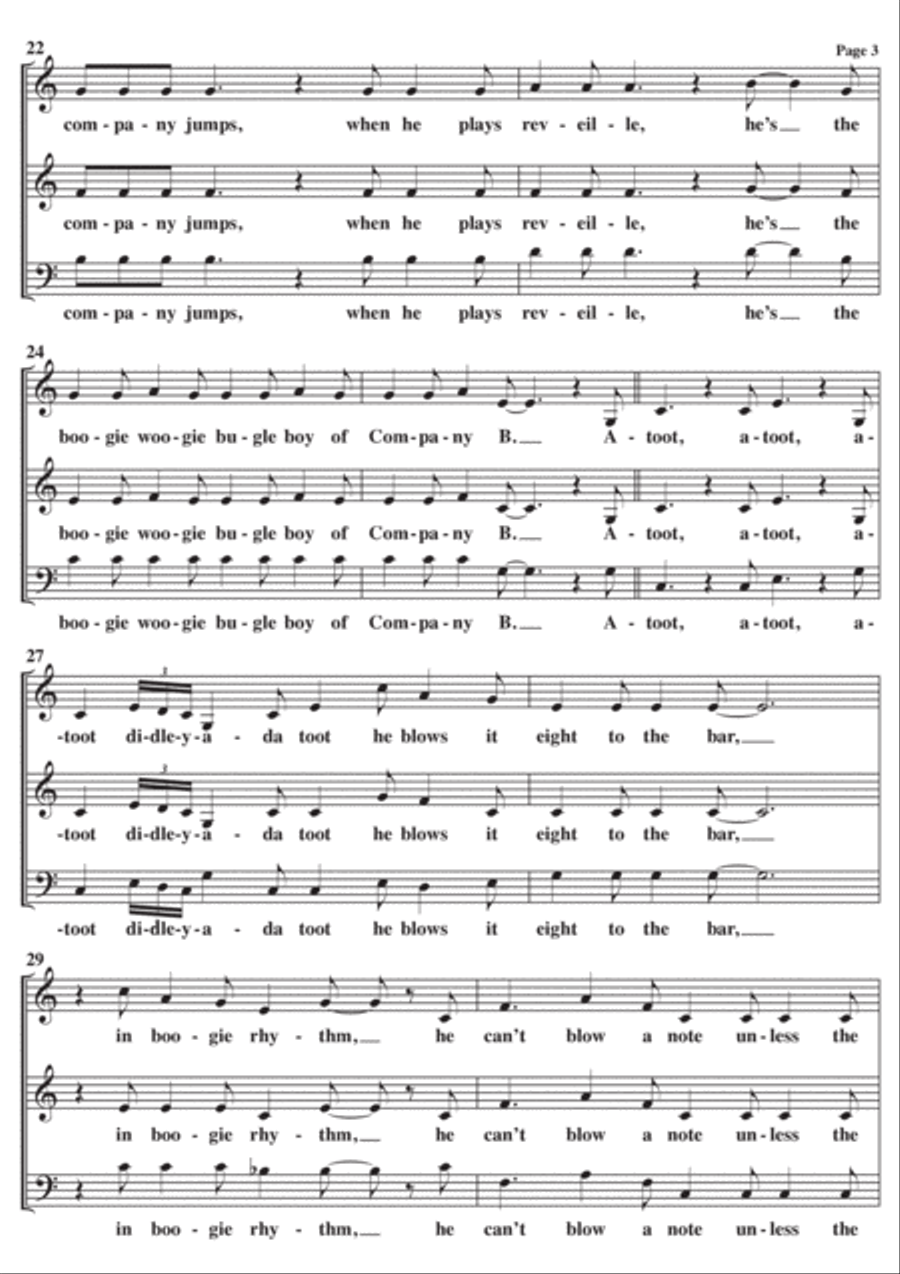 Boogie Woogie Bugle Boy 3-Part scores gallery preview page 3