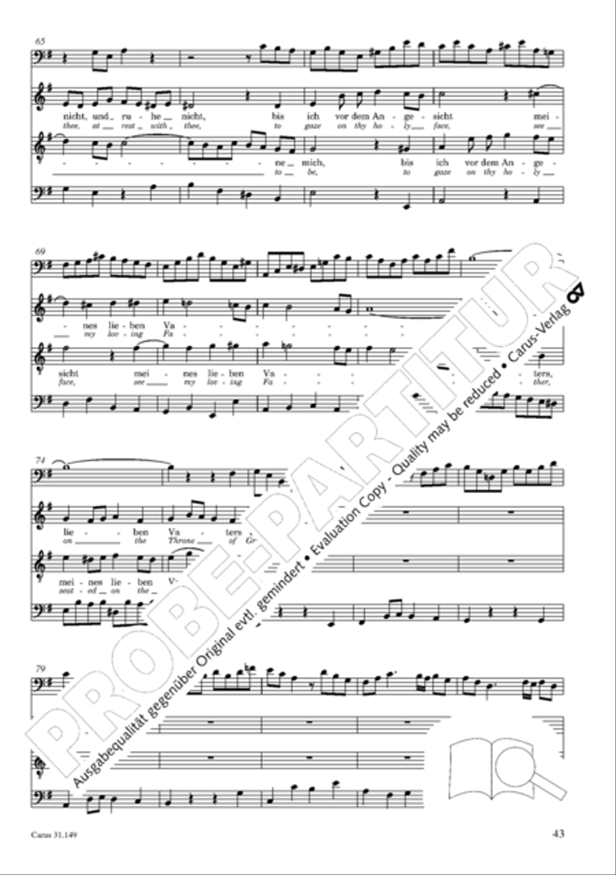 The voice of rejoicing and hope (Man singet mit Freuden vom Sieg) 4-Part scores gallery preview page 44