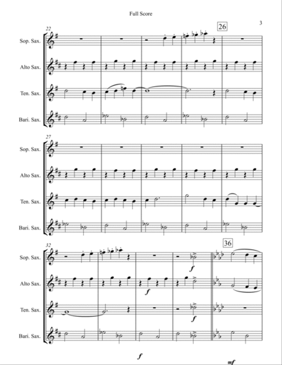 Luck Be A Lady Saxophone Quartet scores gallery preview page 3