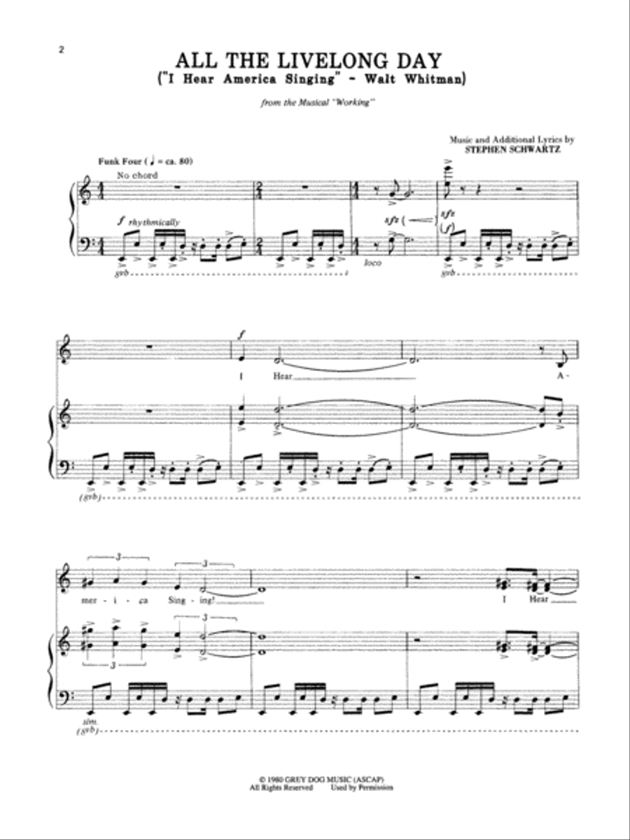 Working - Vocal Selections Piano, Vocal, Guitar scores gallery preview page 3