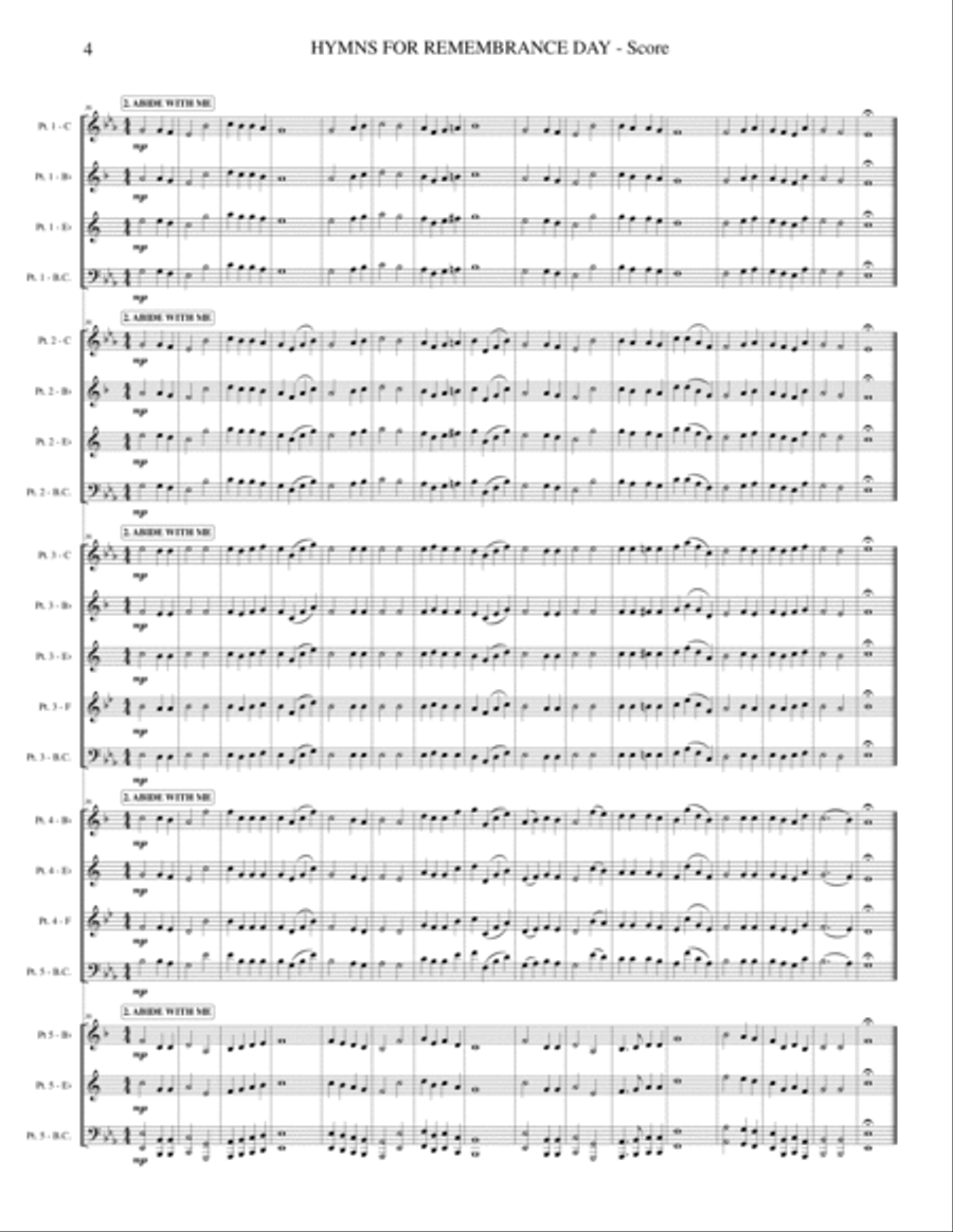 Hymns for Remembrance Day - Flex-Band Concert Band scores gallery preview page 5